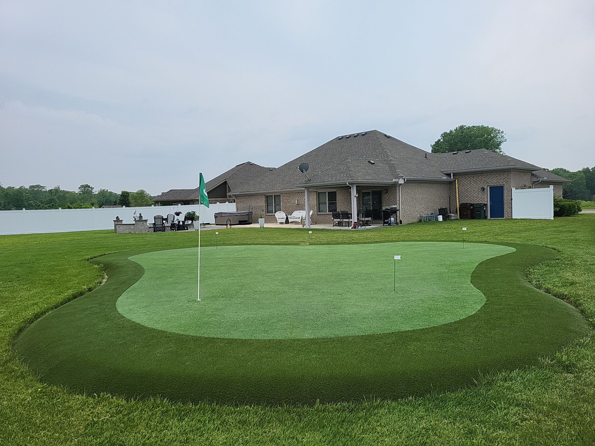 Custom Residential Synthetic Putting Green Installation in Xenia, Ohio by Southwest Greens Midwest