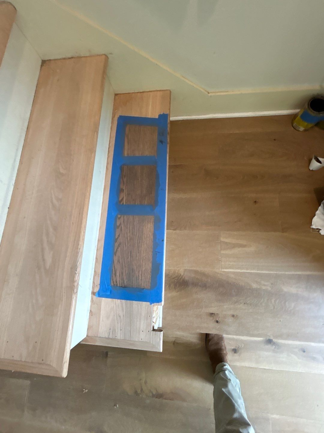 White Oak Hardwood and Checkerboard Tile Installation by Footprints Floors of Nashville
