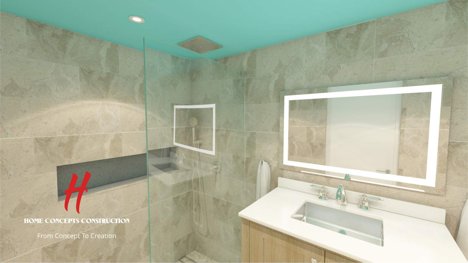 Bathroom Remodel using Tile by Home Concepts Construction