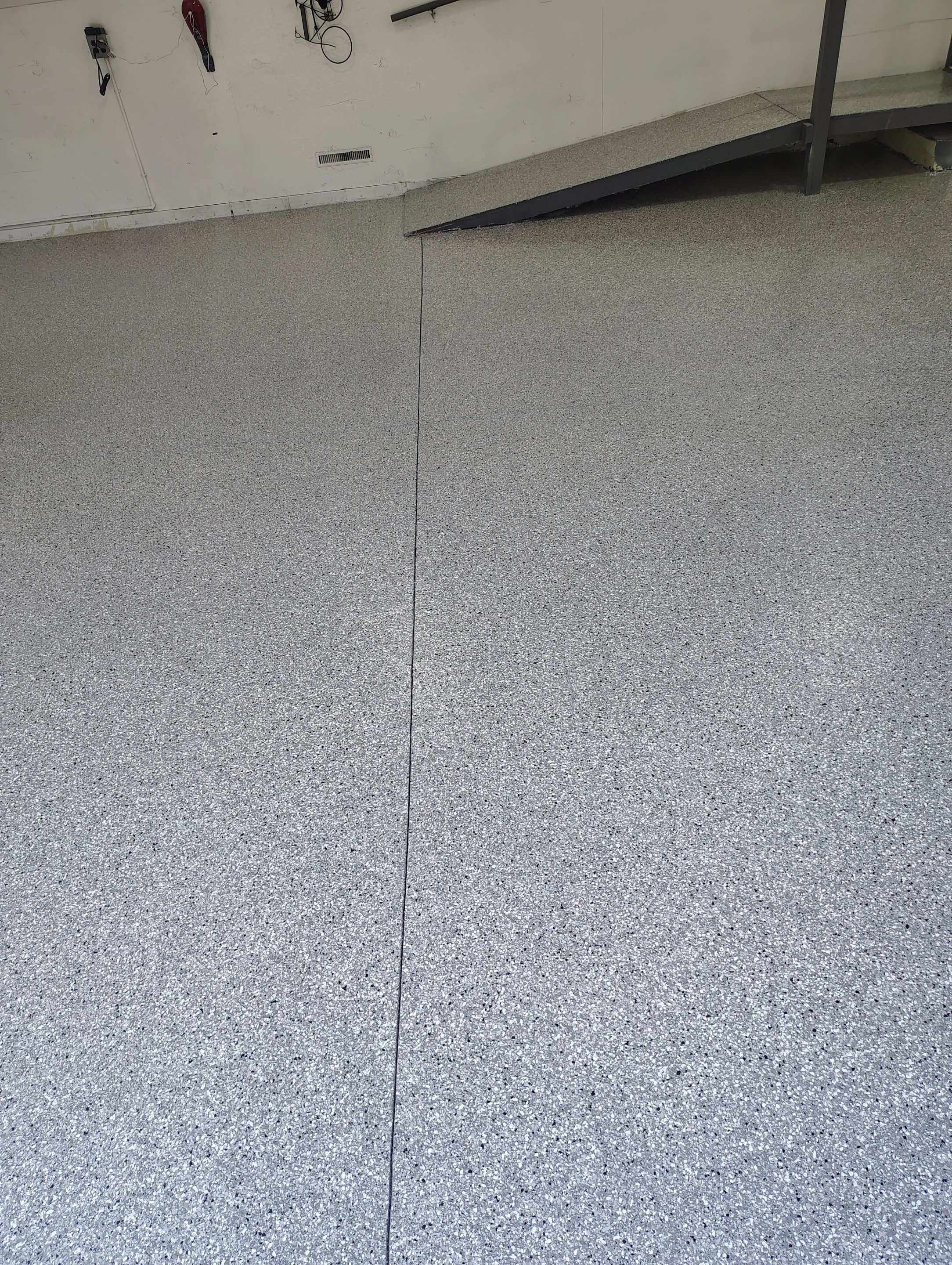 Yankton Garage Concrete Coating With Feather Gray Decorative Chips by Select Painting, Coatings & Garage Cabinets