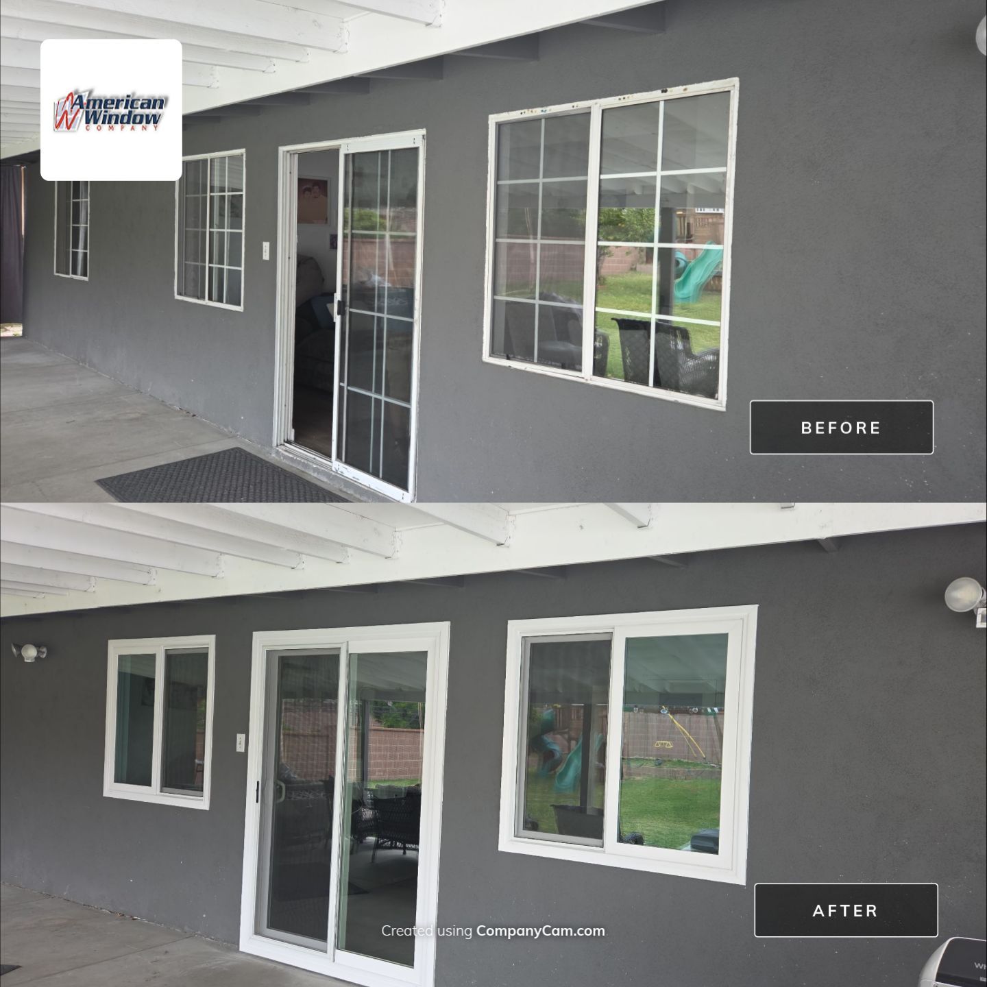Milgard Tuscany window installation in Whittier, CA by American Window Company