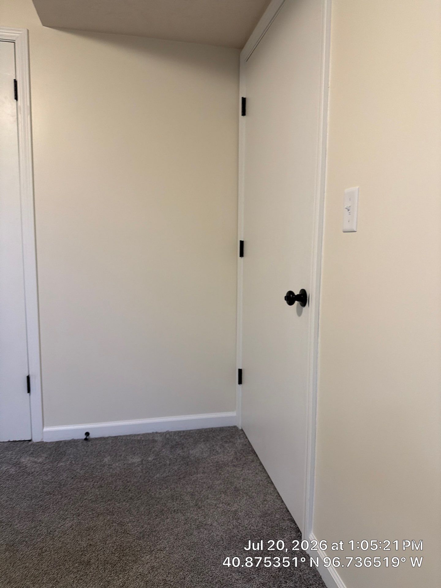 Modern Basement Interior Renovation with New Doors and Carpeting by CompanyCam Sales Demo