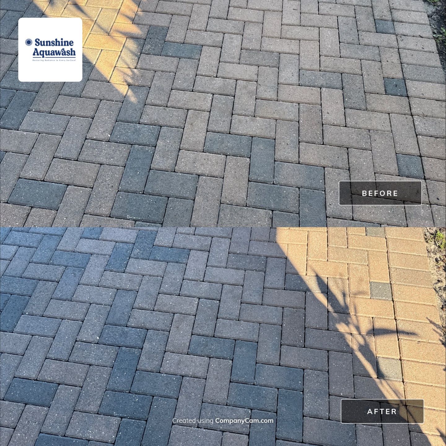 Paver Driveway Cleaning, Oil Stain Removal & Sidewalk Cleaning in Trevesta – Palmetto, FL by Sunshine AquaWash