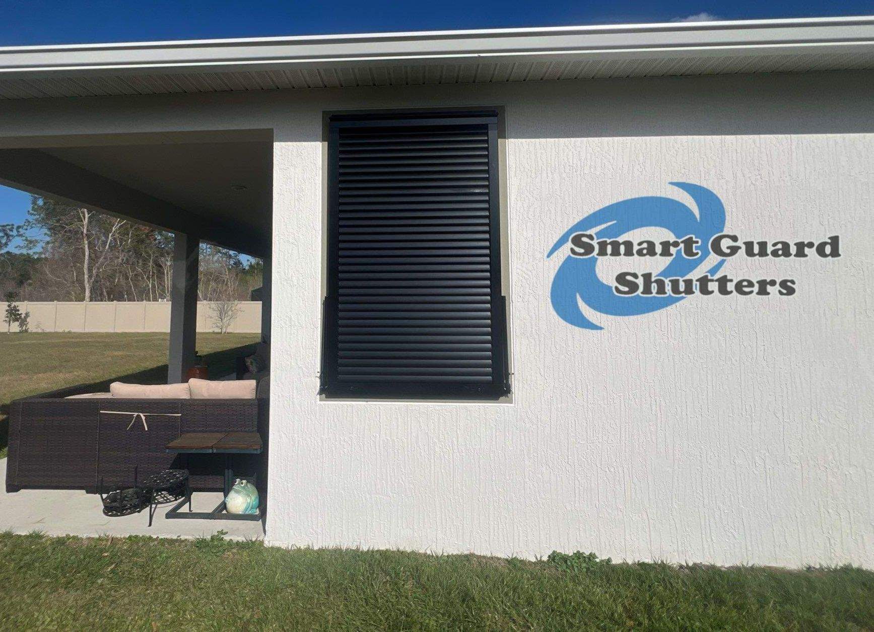 Impact Bahamas in MATTE Jet Black by Smart Guard Shutters