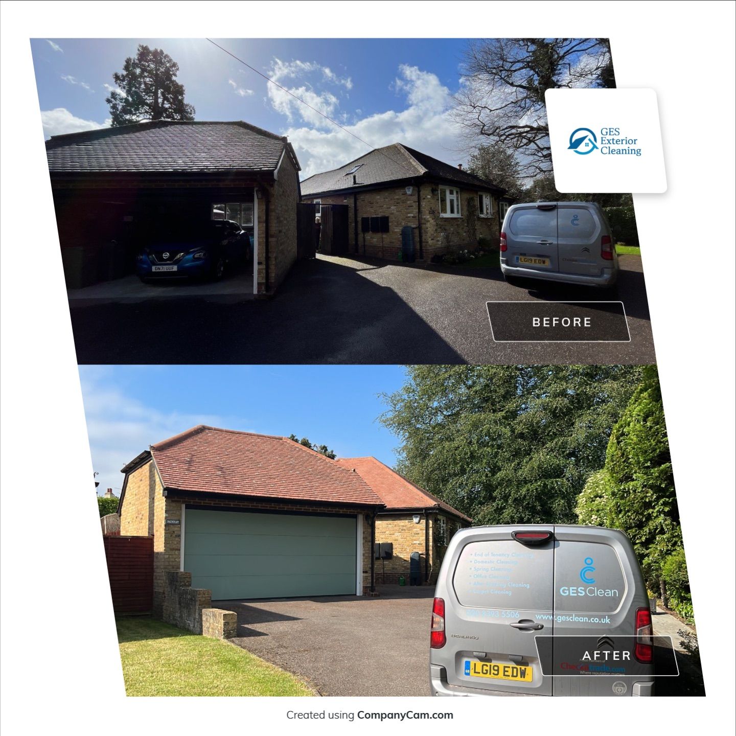 Roof Clean - Biocide Treatment using Honda 15lpm Low Pressure Washing Machine by Ges Exterior Cleaning ltd