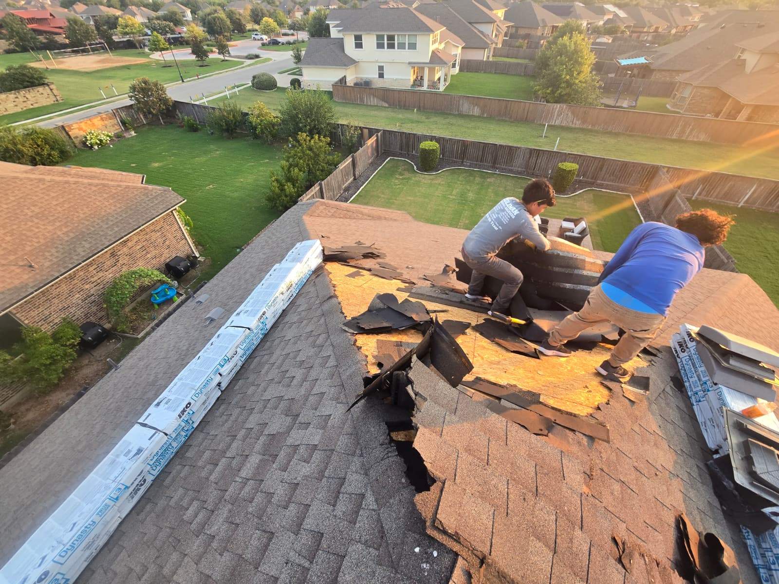 Architectural Shingle Roof Replacement and Hail Damage Restoration in Round Rock by Caliber Restoration LLC