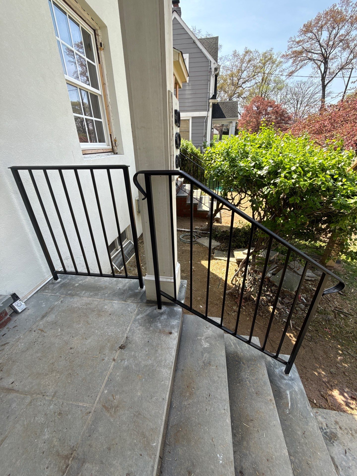 Custom Brick Step and Metal Railing Installation in Silver Spring by Capitol Iron Works