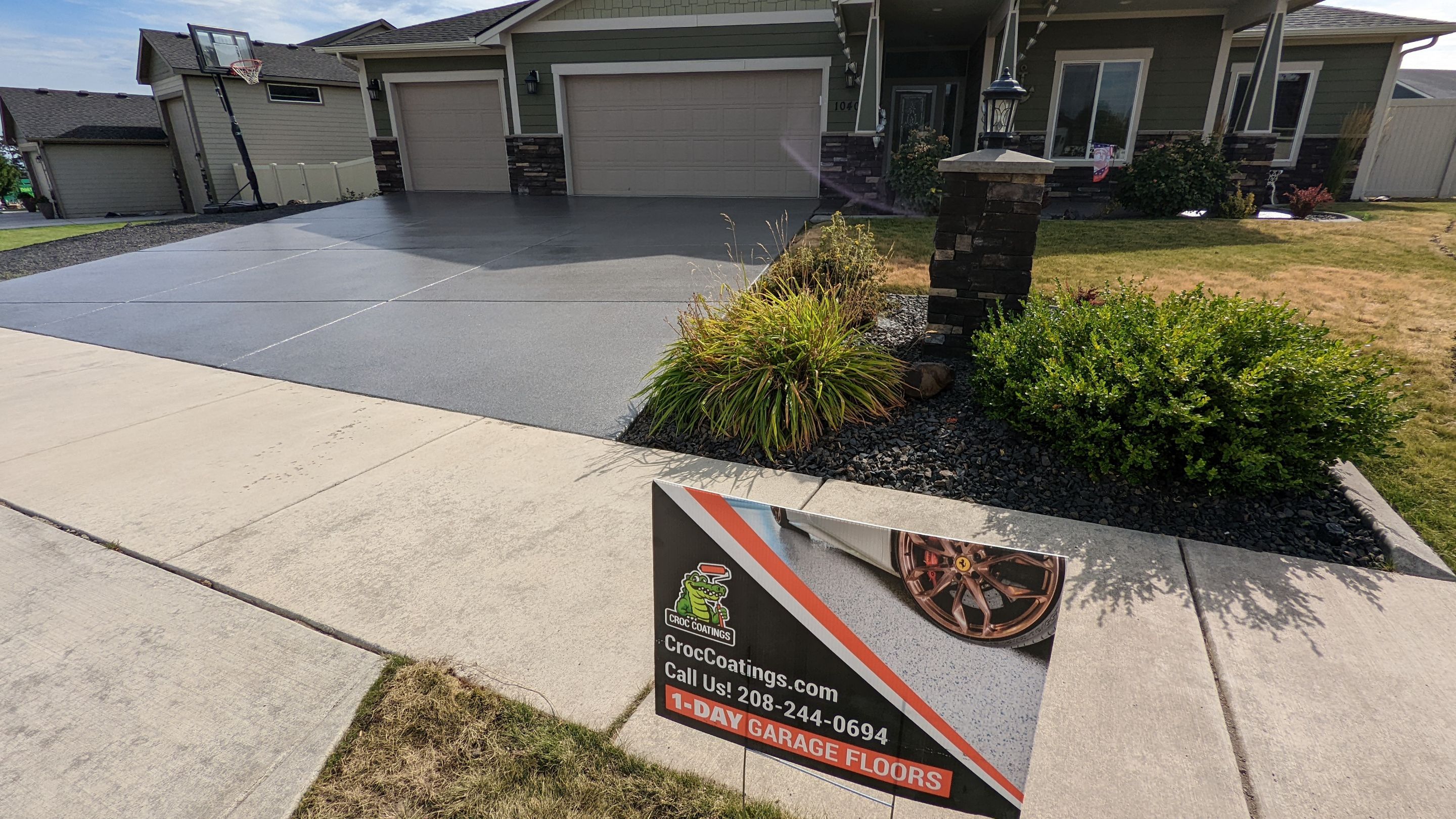 Driveway using Greystone 1/8" by Croc Coatings, LLC