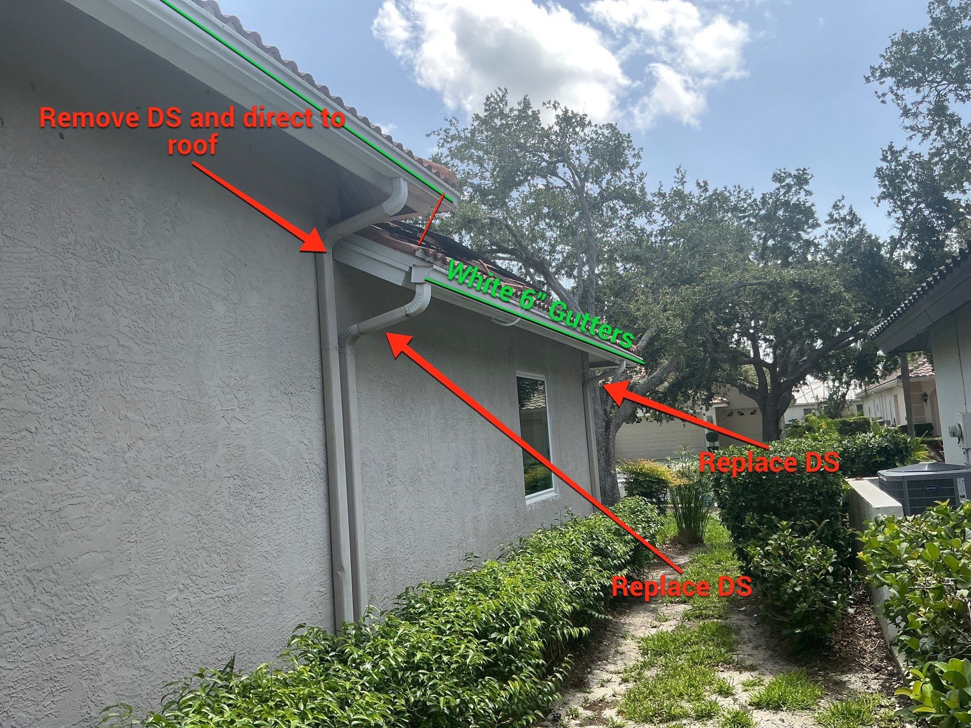 6-inch White Seamless Gutters Installation by Gutter Professors