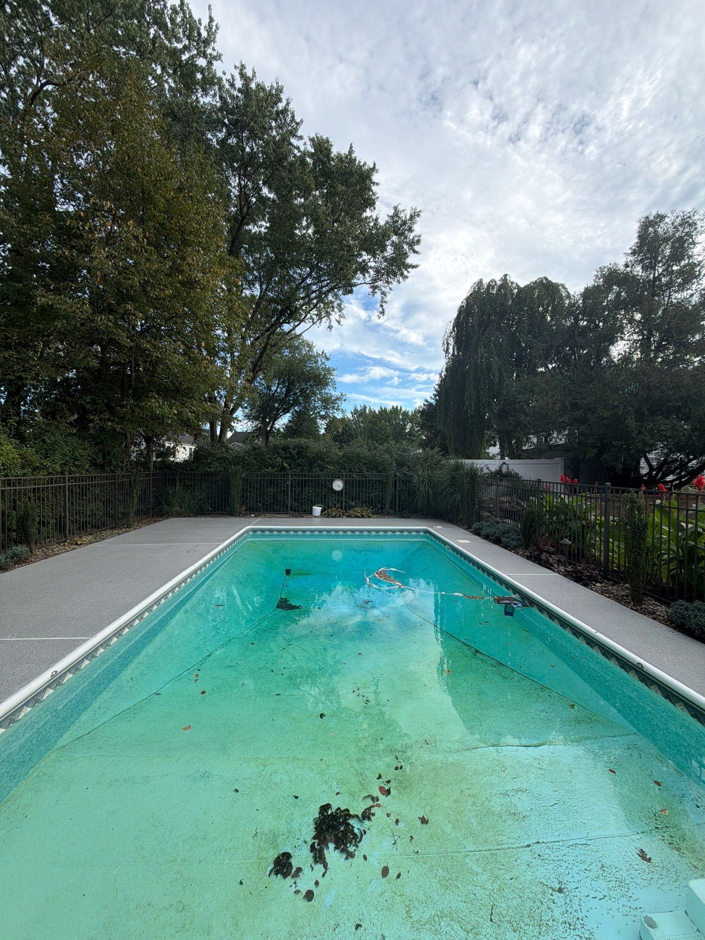 Blue Granite Pool Patio Concrete Coating in Lincoln Park by Spectrum Painting, LLC
