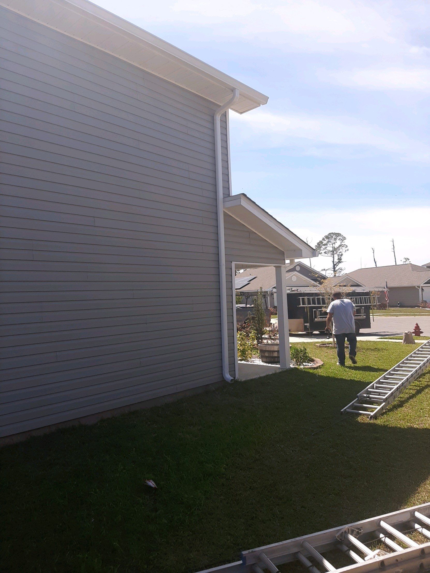Gutter Installation Using White K-Style Seamless Gutters by Gutter Professors