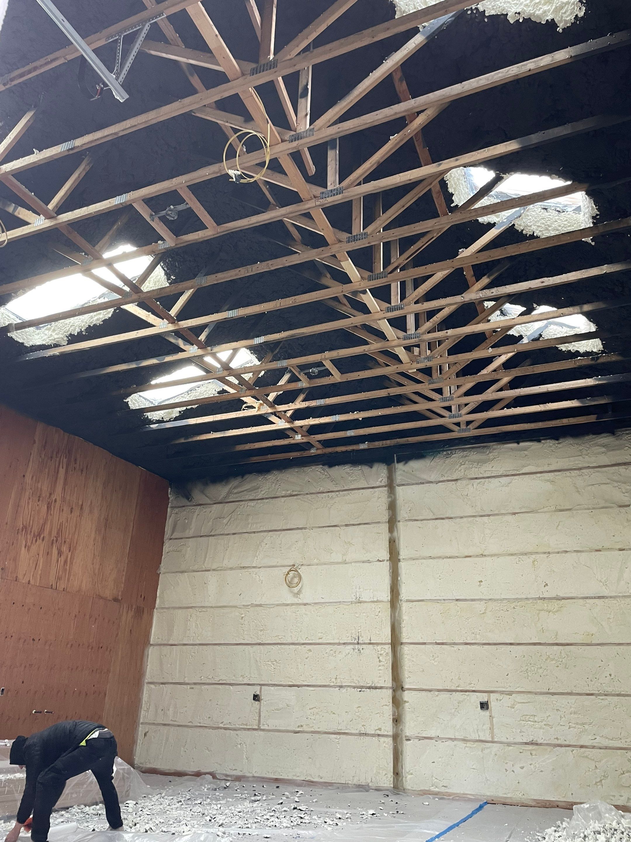 Open Cell Spray Foam to a Pole Barn by NYS Foam & Energy