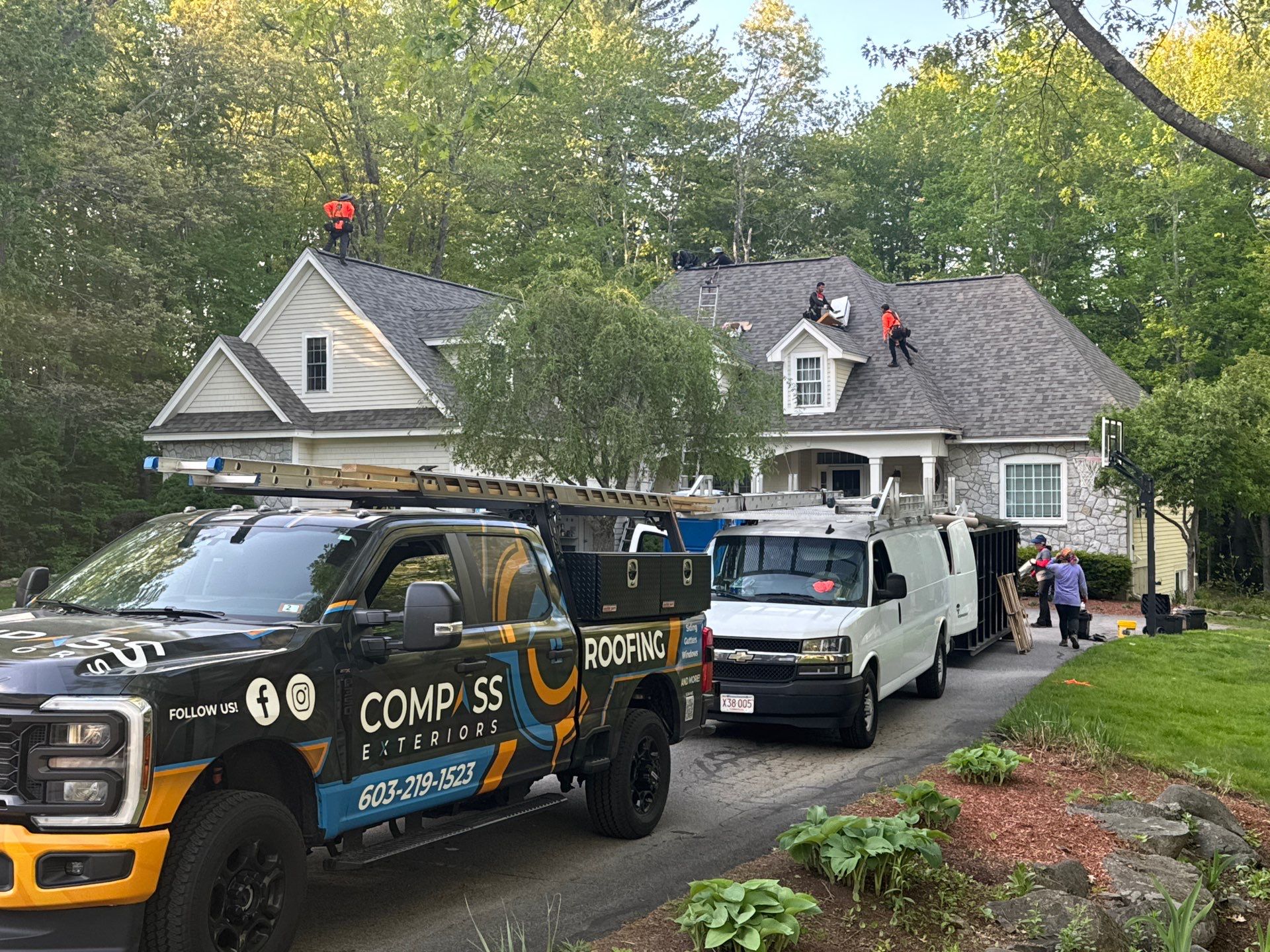 48-Square Roof Replacement in Exeter, NH Using Owens Corning Duration Shingles in Driftwood by Compass exteriors