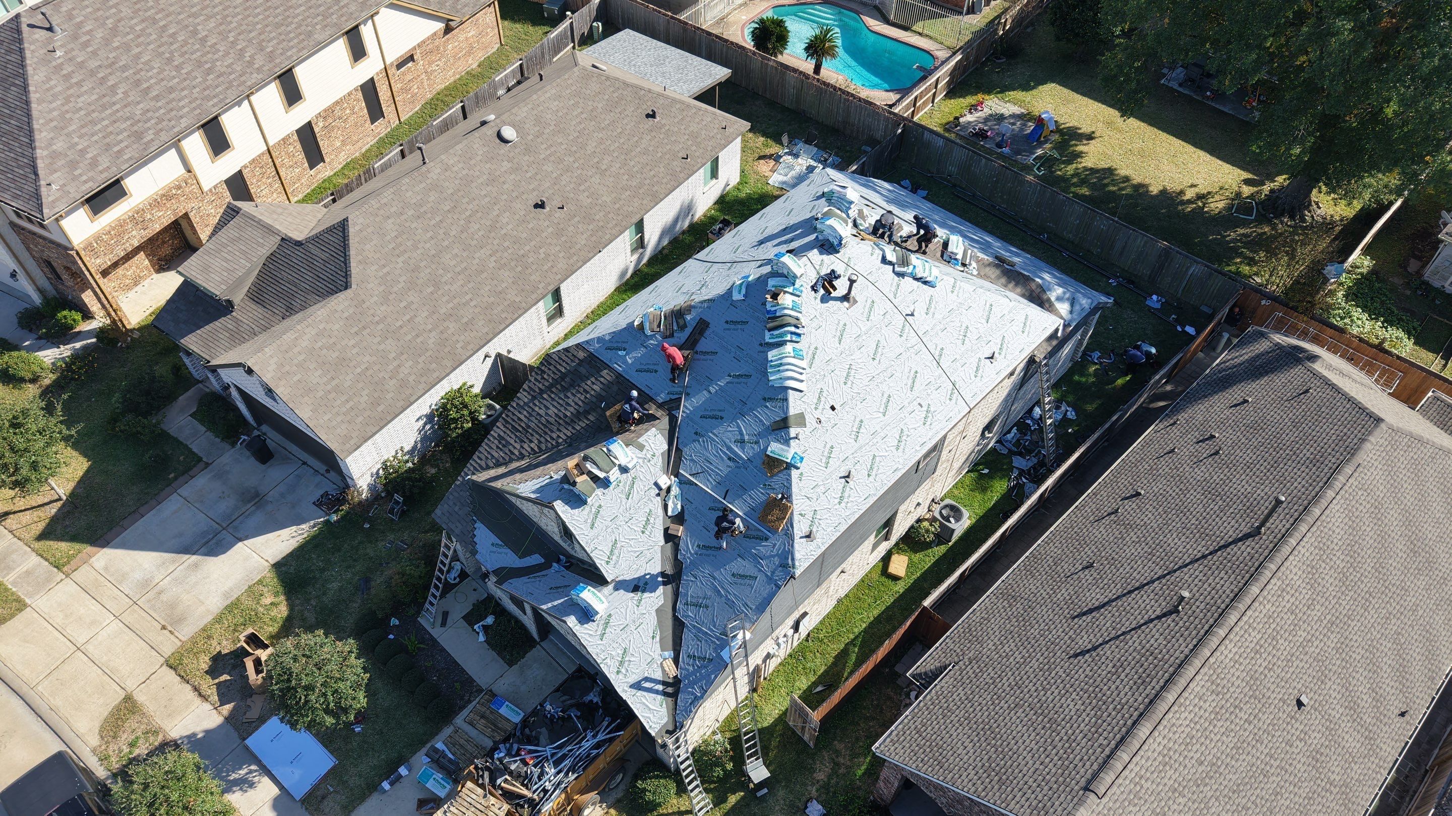Roof Replacement Project in Houston by Roofing Technologies Unlimited