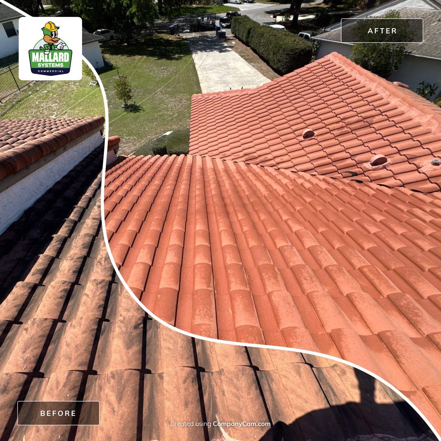 Barrel Tile Roof Cleaning by Mallard Systems