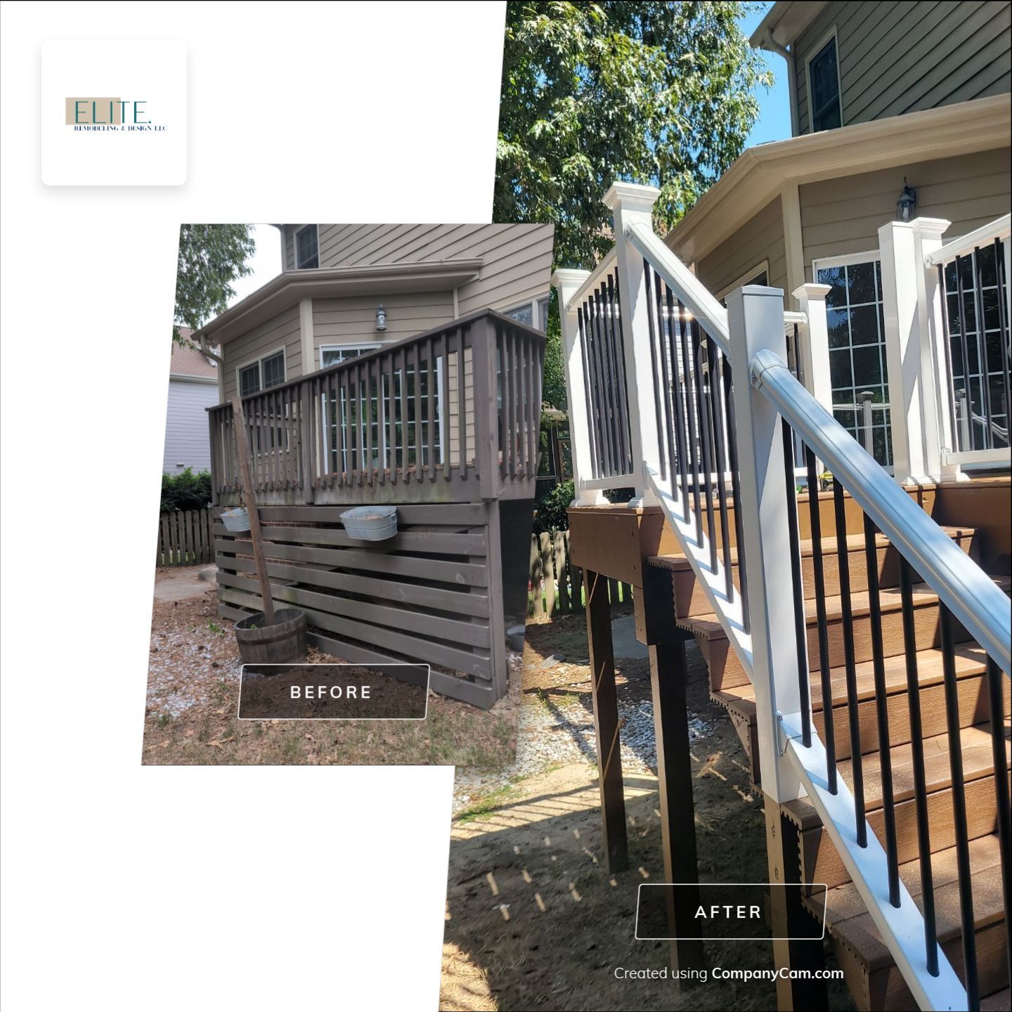Fuquay-Varina Outdoor Upgrade – Composite Deck & Paved Landing by Elite Remodeling and Design LLC
