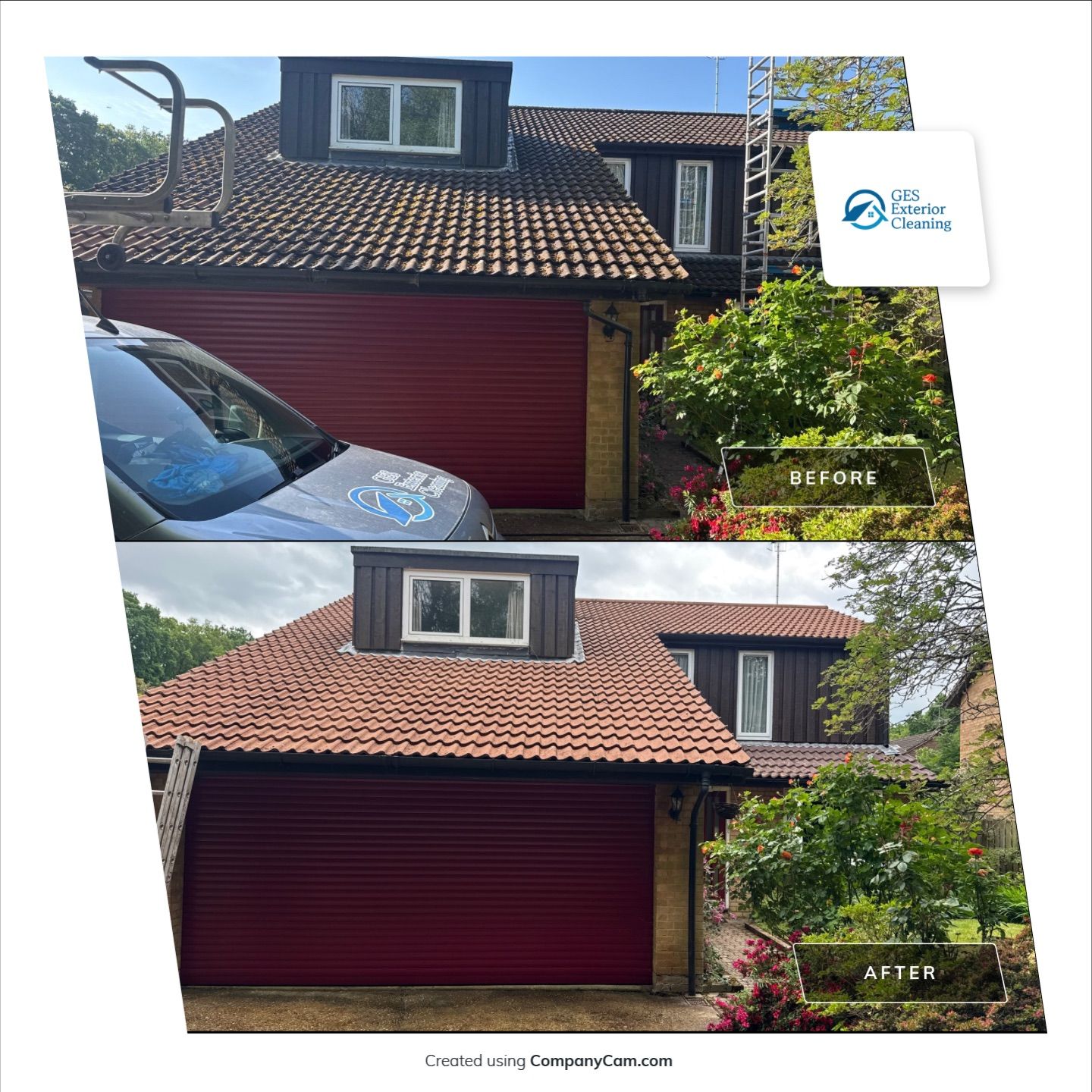 Roof Clean  - Moss Removal - Gutter Clean using Honda 15lpm Low Pressure Washing Machine by Ges Exterior Cleaning ltd