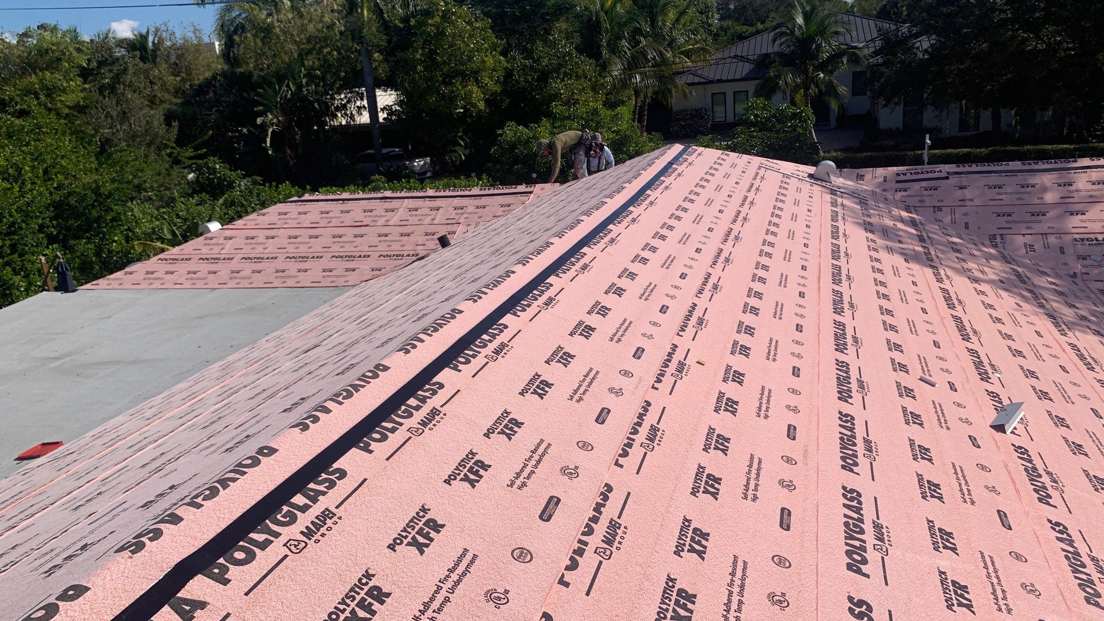 Residential Roofing Installation using 1" Nail strip metal roof by BLUES BROTHERS ROOFING