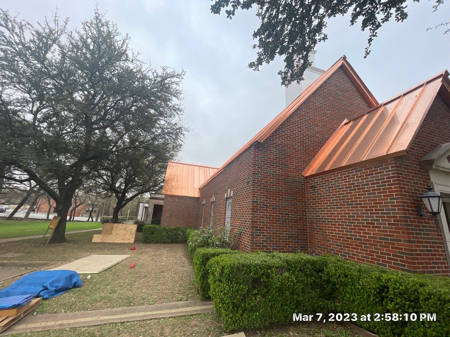 Custom Copper Standing Seam Roofing System  by Springtree Restoration 