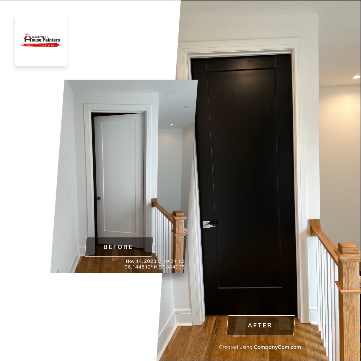 Door Repaint  using Ben Moore Comand  by Nashville House Painters 