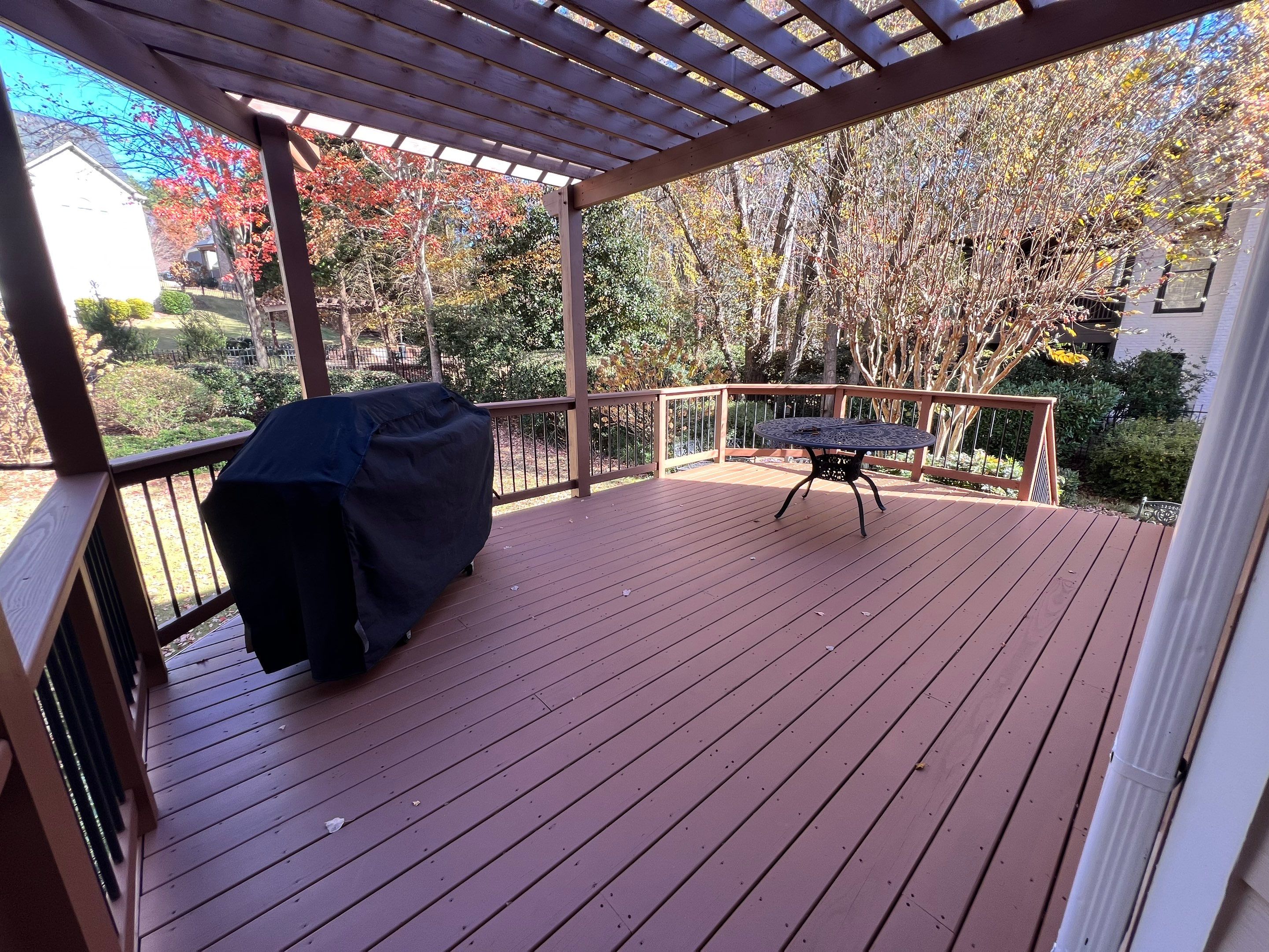 Exterior Deck and Pergola Staining Project in Kennesaw by Swift Home Renovations