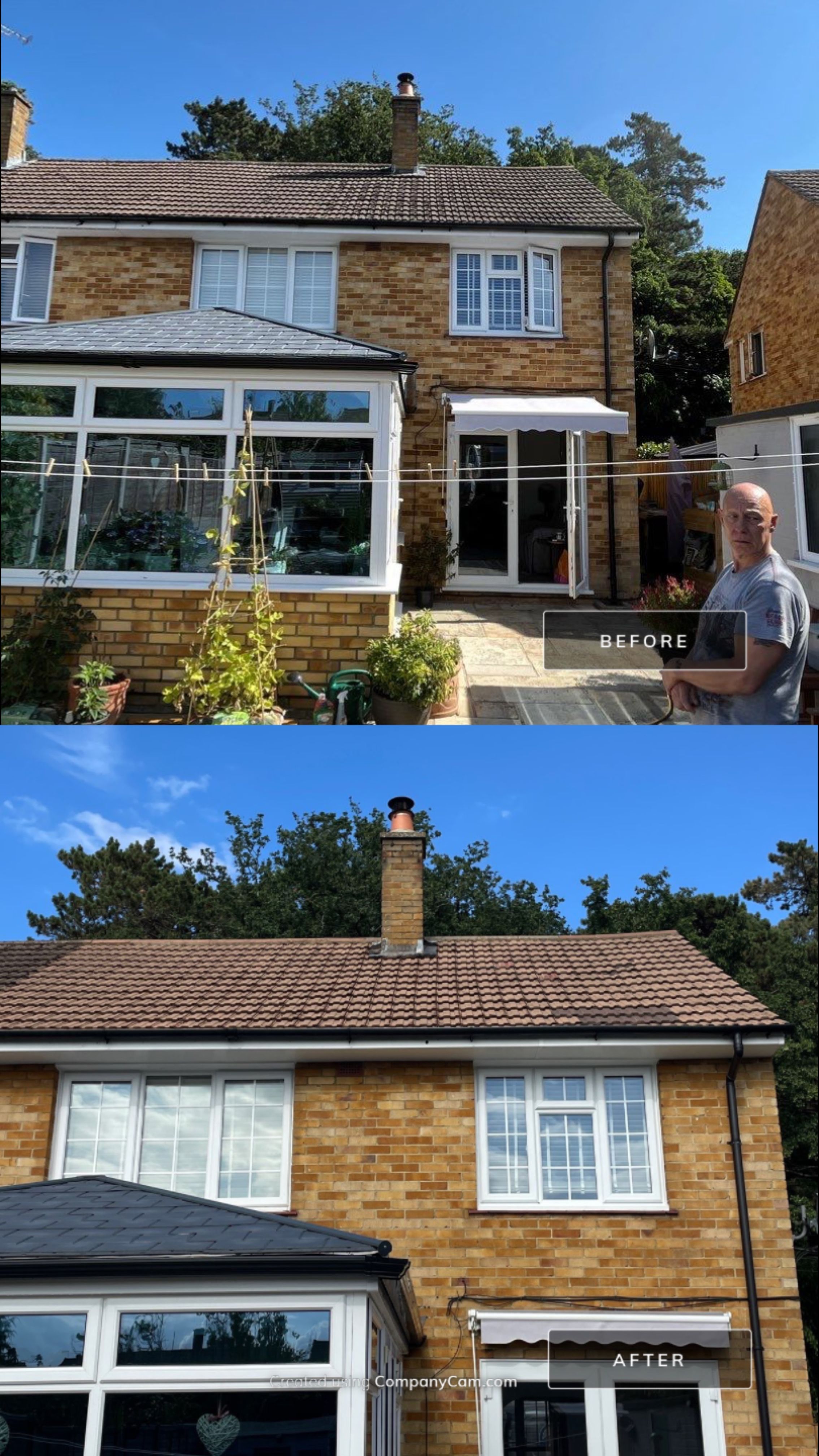 Roof Clean  - Moss Removal - Gutter Clean using Honda 15lpm Low Pressure Washing Machine by Ges Exterior Cleaning ltd