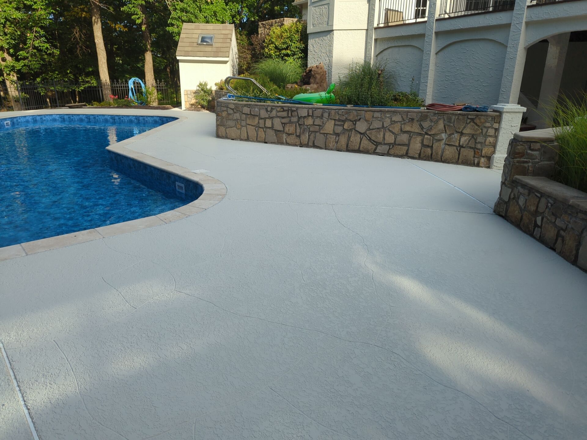 Pool Deck Resurface W/ Custom Scoreline - Olathe, KS by Big Red Decorative Concrete, LLC