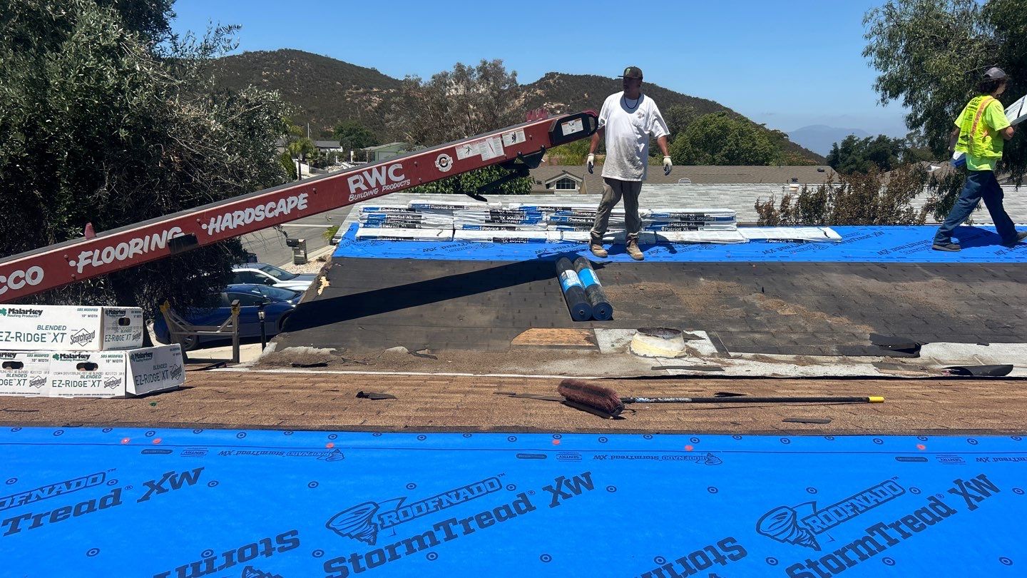 Residential Roof Replacement and Structural Decking Repairs in Wildomar by Reliable Roofing San Diego Inc.