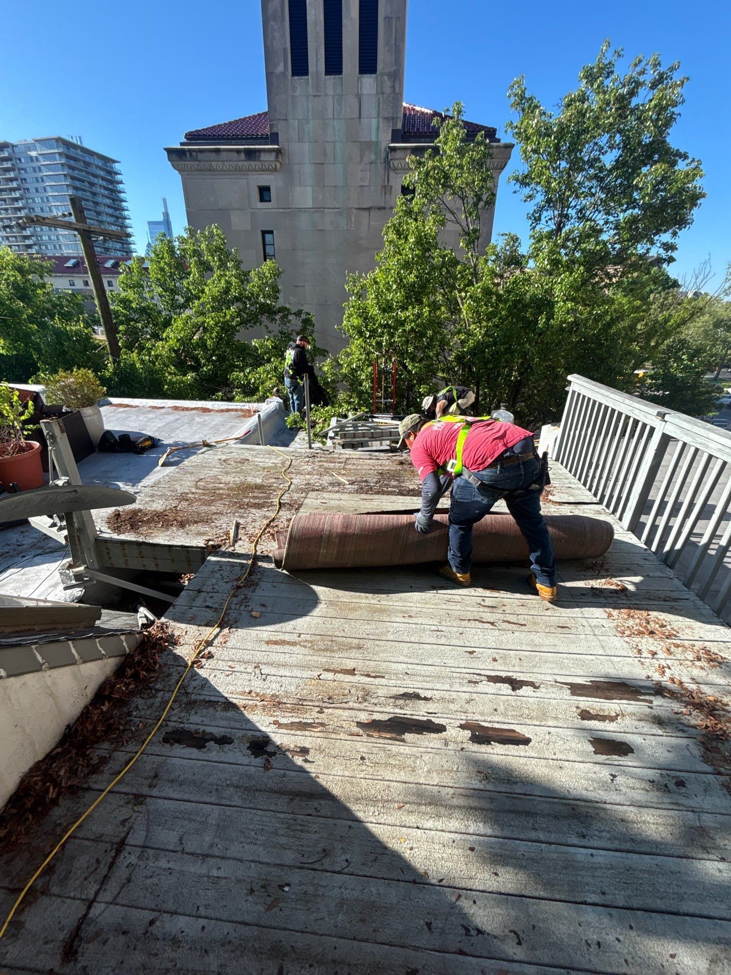 Roof Replacement and Custom Trex Roof Top Deck Project in Philadelphia, Pennsylvania by Philadelphia Quality Roofing