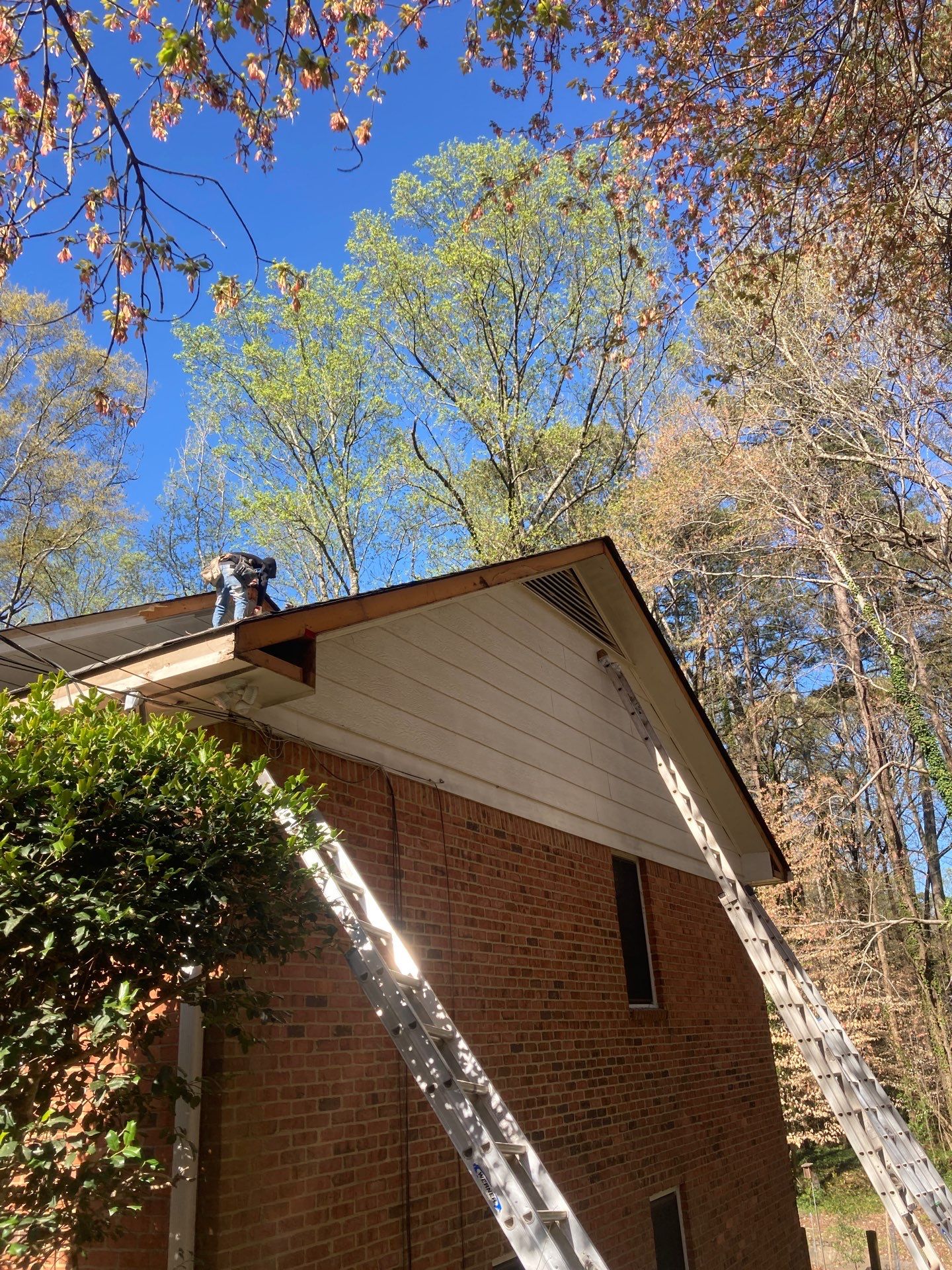 Gable Siding and Rotten Wood Replacements in Atlanta, GA with New Door and Window Installs by Nelson Exteriors 