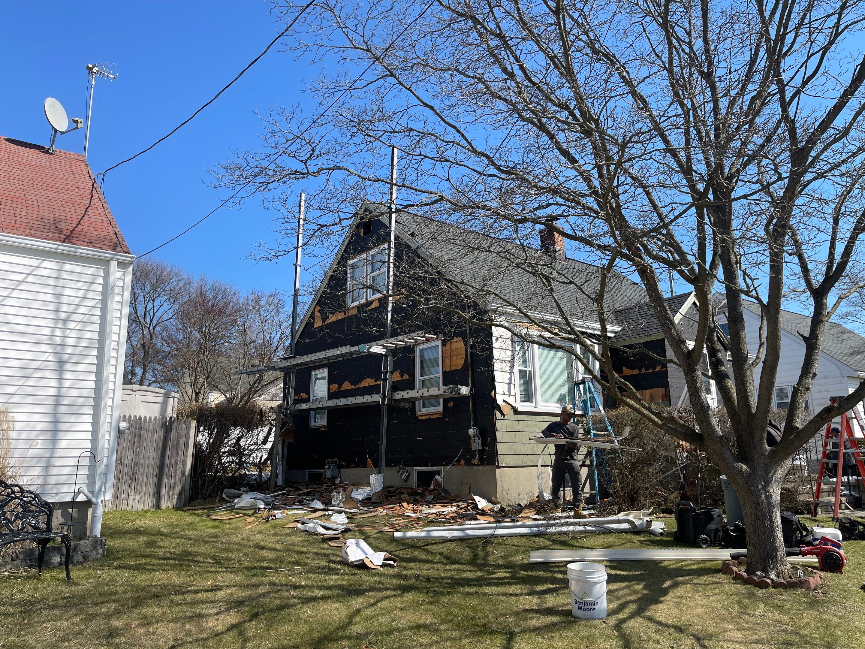 Siding Installation using Certainteed Monogram Charcoal Gray by A Plus Exterior