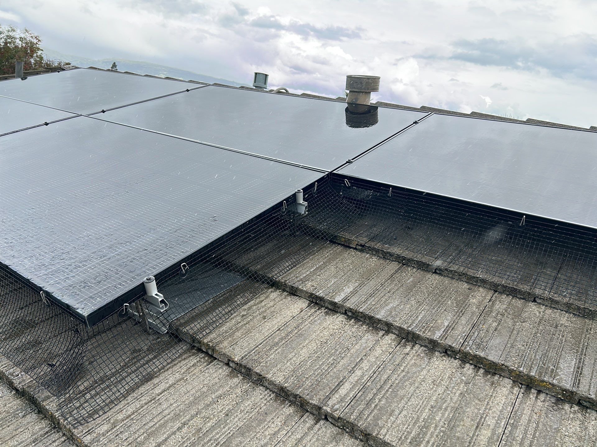 Solar Panel Bird Proofing using Critter Guard Mesh-Flat tile by All One Solar Shine