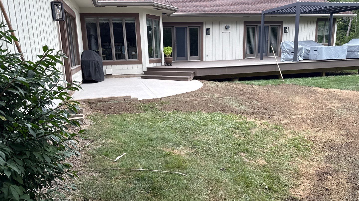 Broom finished concrete patio and walkways  by NG Masonry & Construction LLC