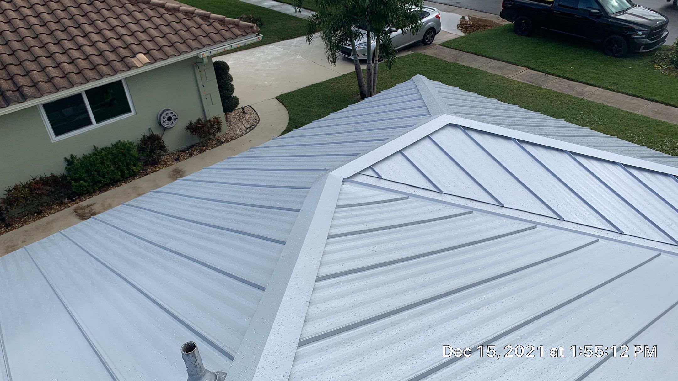 Residential Roofing Installation using 1" Nail strip metal roof by BLUES BROTHERS ROOFING