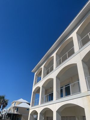 Soffit and Fascia Roof Replacement using 60' Ladders in Navarre