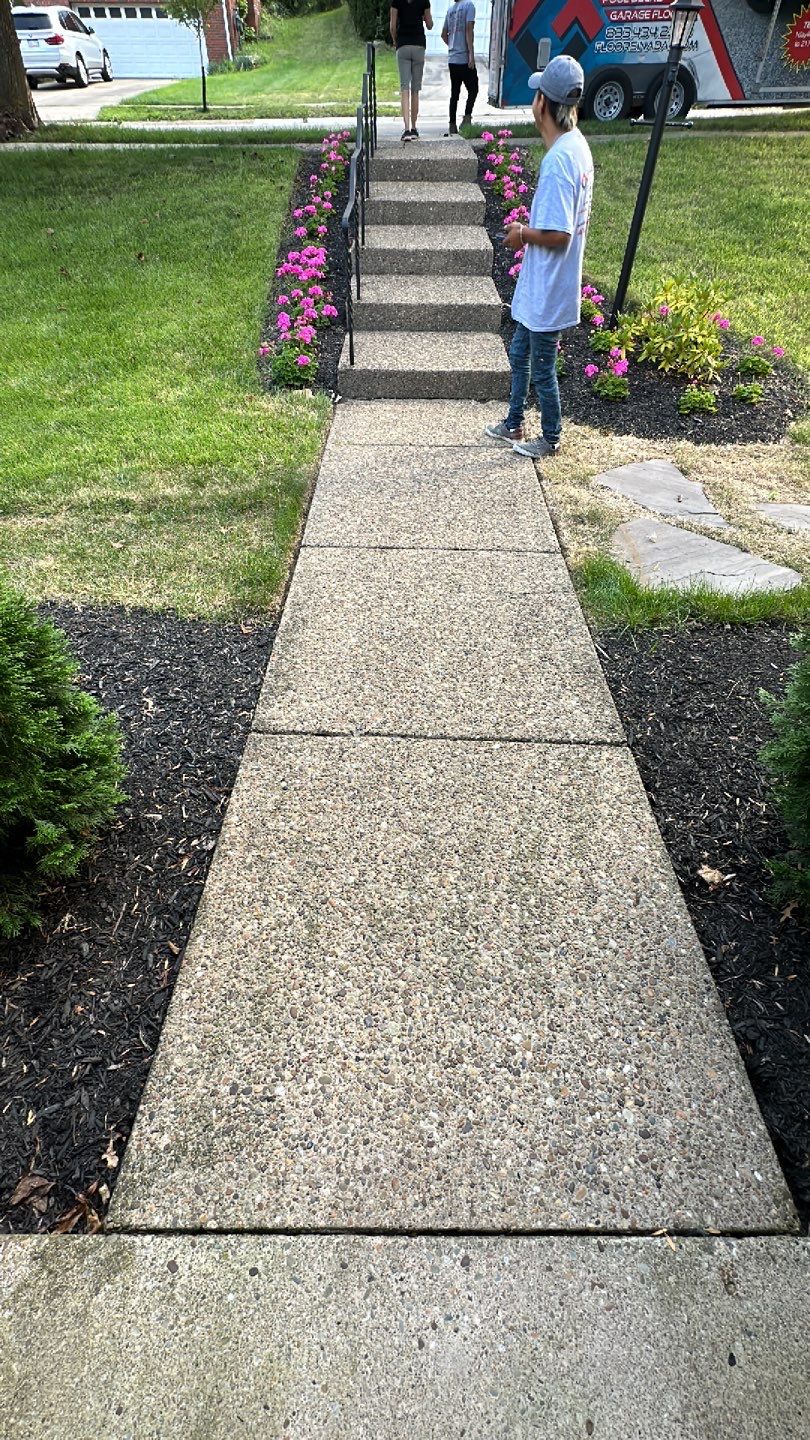 Twilight Garage, Walkway and Porch Project in Pittsburgh by Floors in a Day, Inc