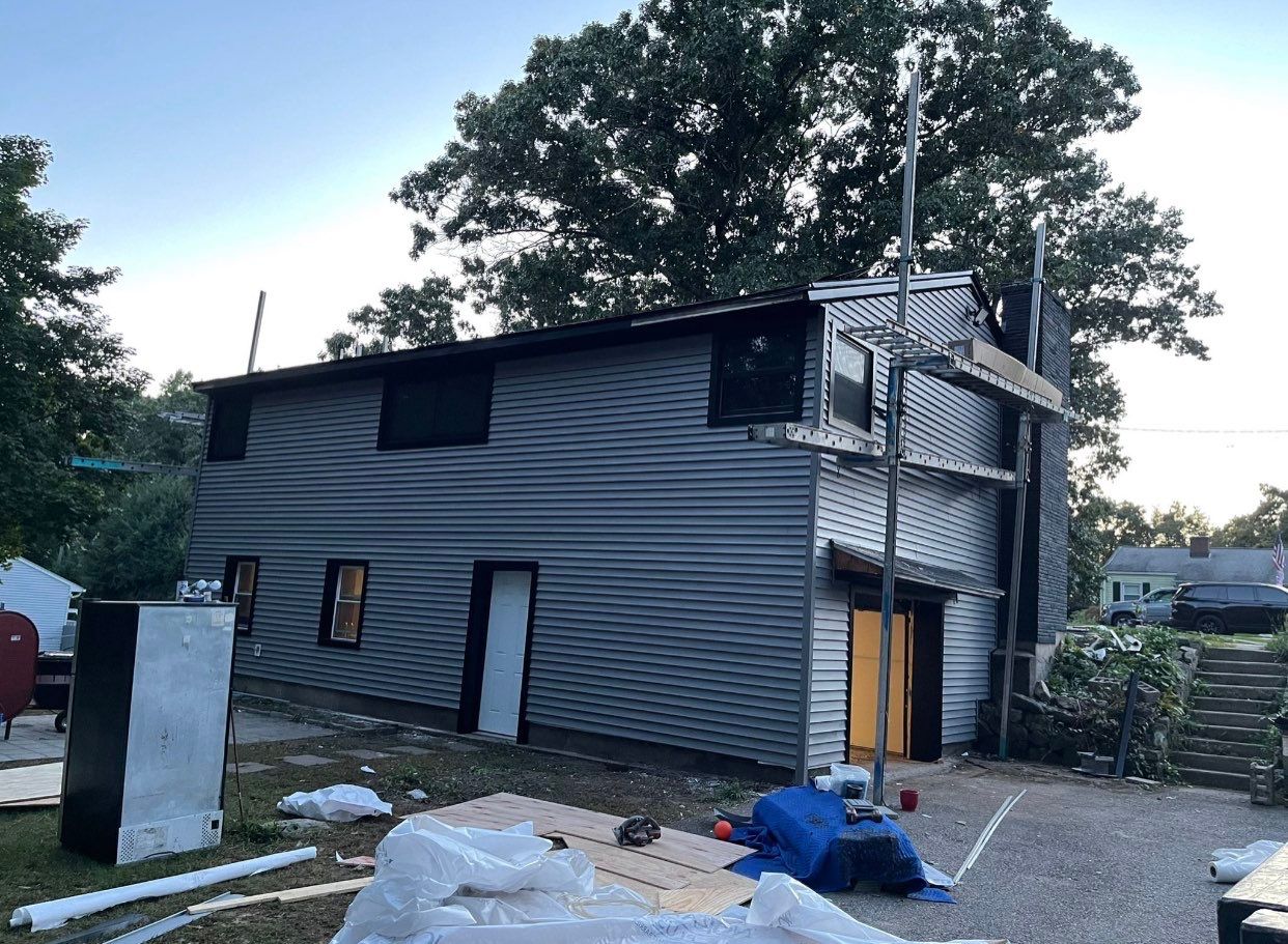 Siding Installation using Certainteed monogram charcoal gray Owens Corning Onyx Black by A Plus Exterior