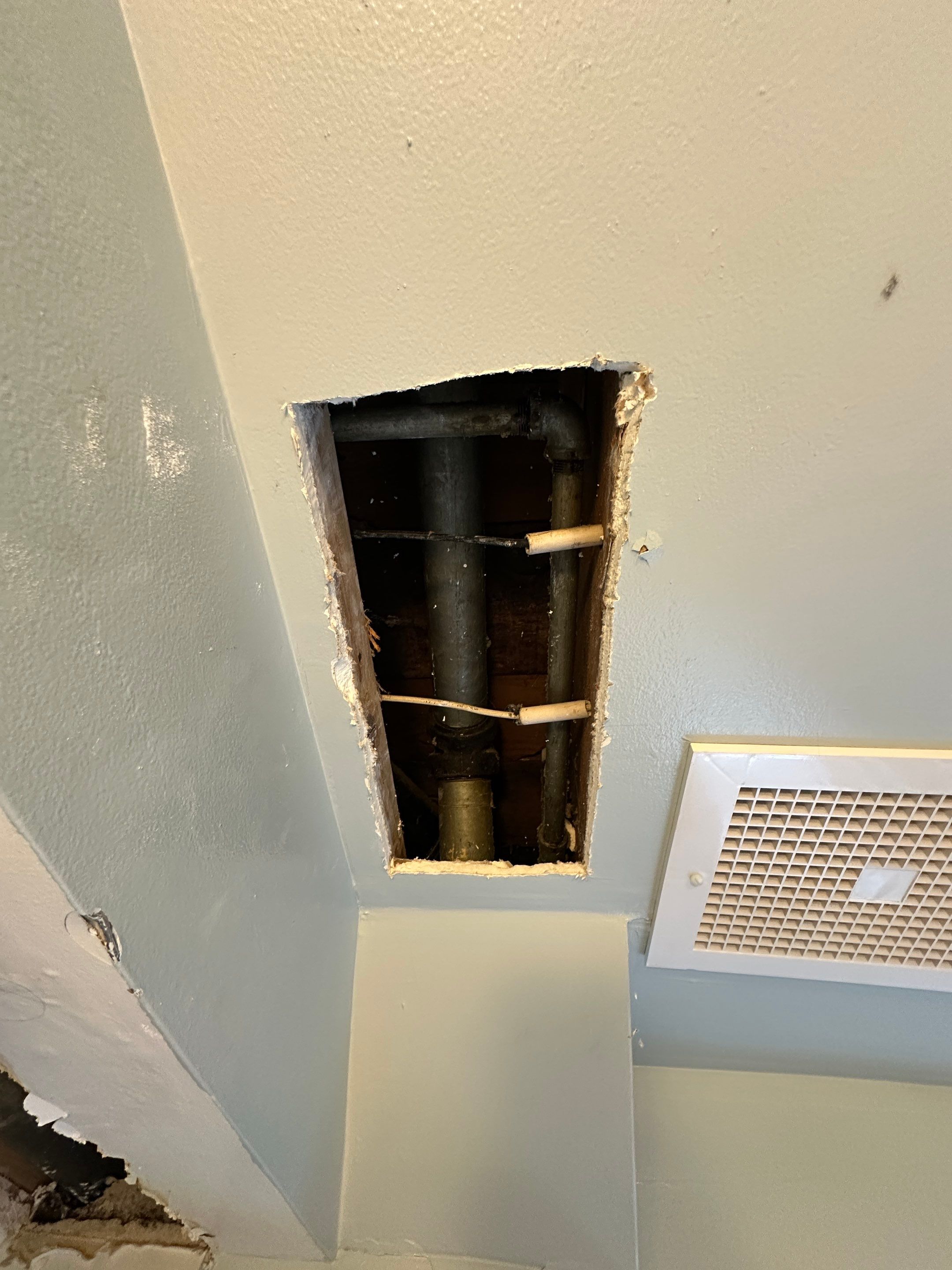 Bathroom-drywall repair and repaint by Herrera’s Bay Area Painting inc.