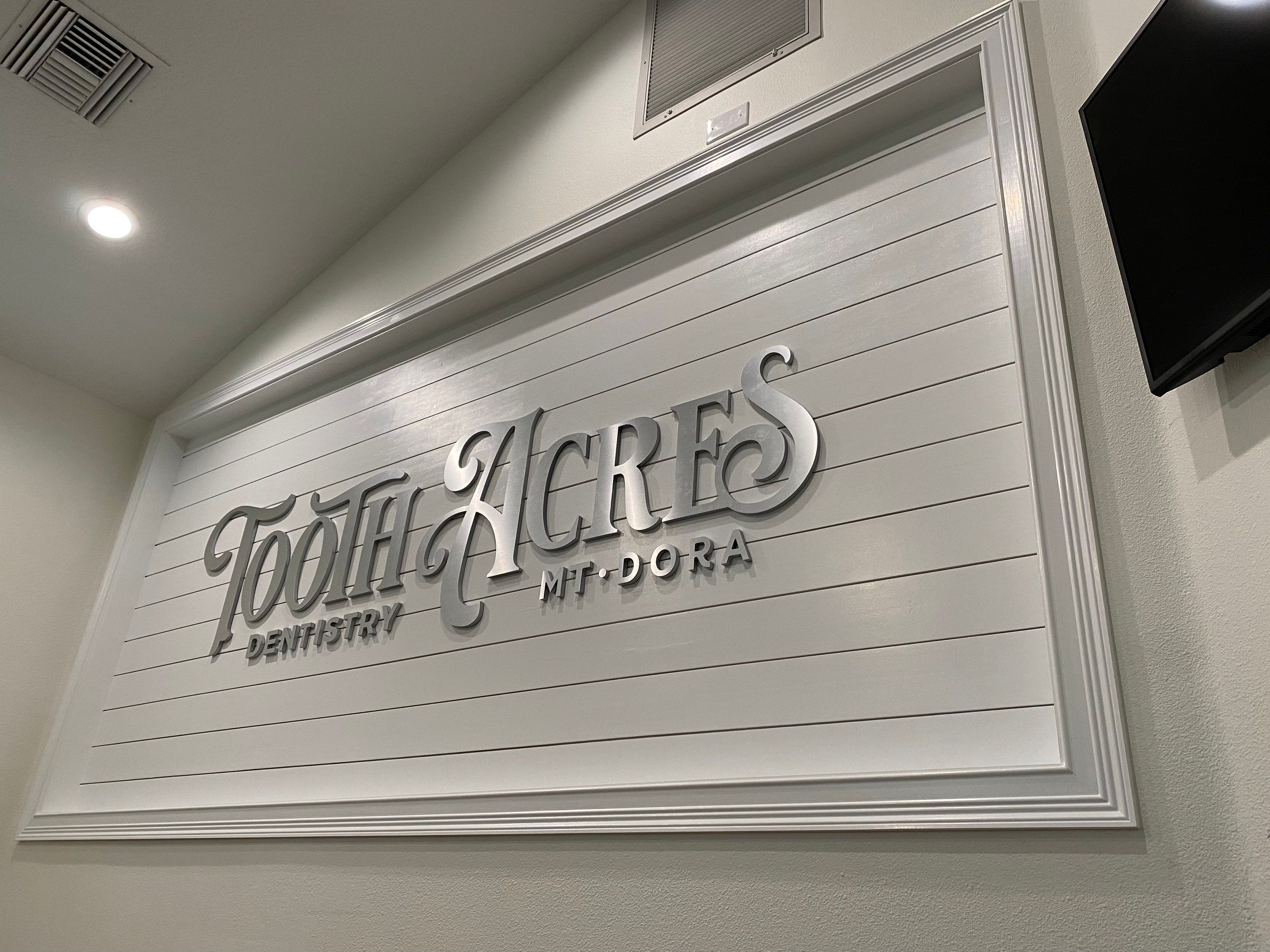 Brushed Aluminum Acrylic FCO Letters for Tooth Acres by SignCrafters