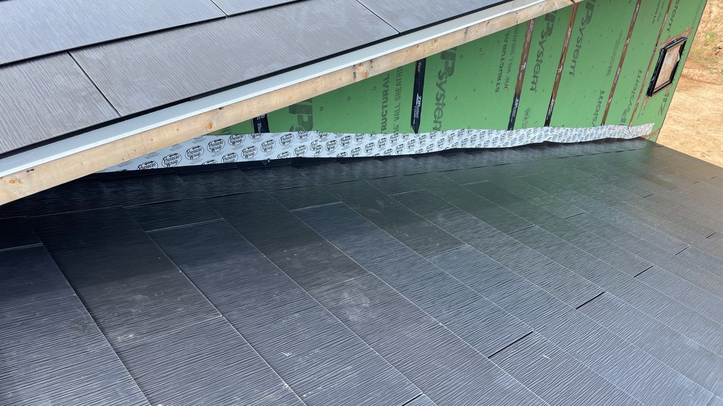 Tesla Solar Roof  using Tesla Solar Roof V3 tiles by American Home Contractors