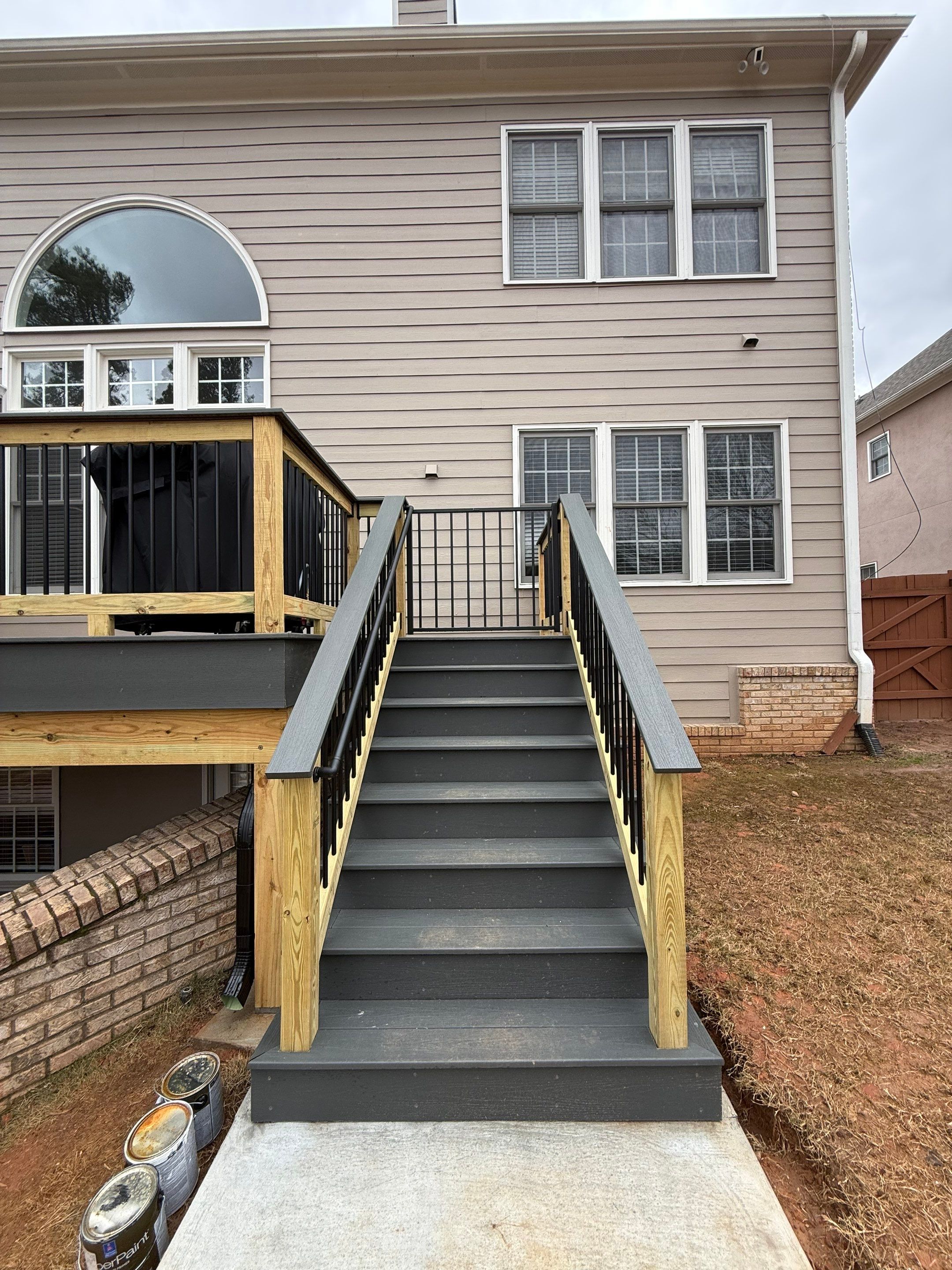 Custom Composite Deck and Covered Gabled Porch in Marietta by Swift Home Renovations