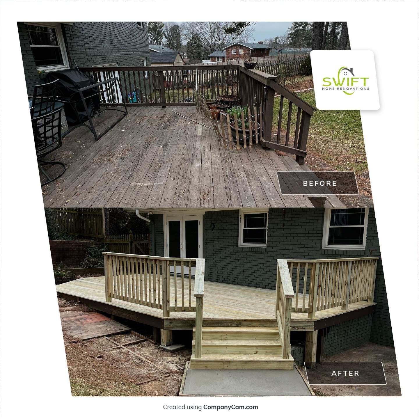 Chamblee Deck Replacement with Pressure-Treated Lumber and New Stairs by Swift Home Renovations 