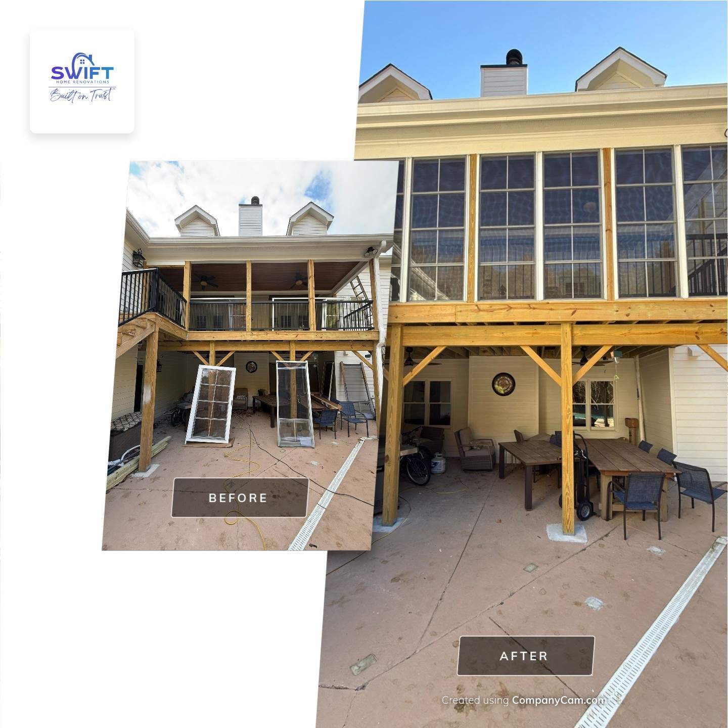 Elevated Deck and Screened-In Porch Replacement in Powder Springs by Swift Home Renovations