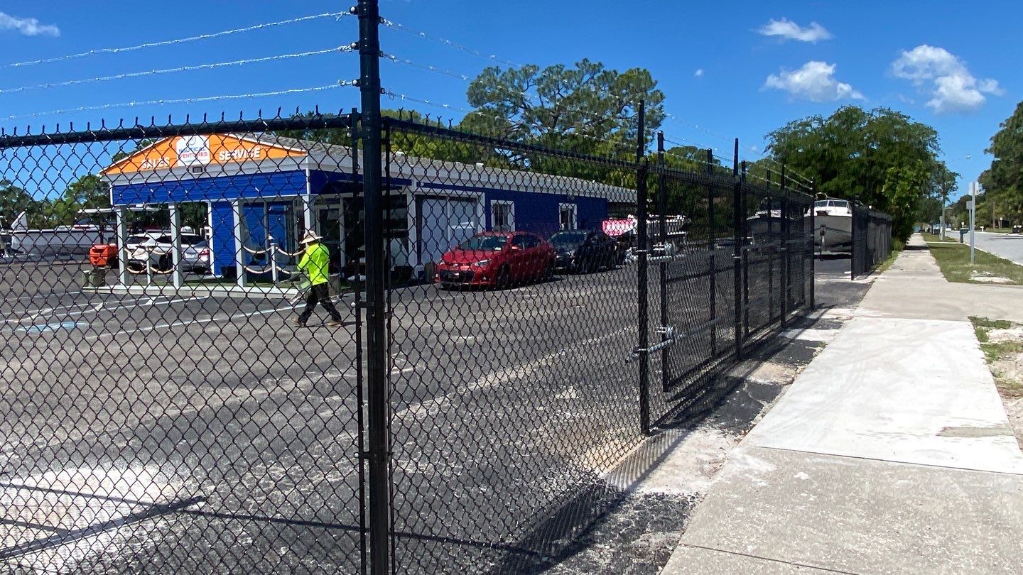 Parrish, FL 6+1 Black Commercial Chain-Link Fence by Asap fence and gates, LLC