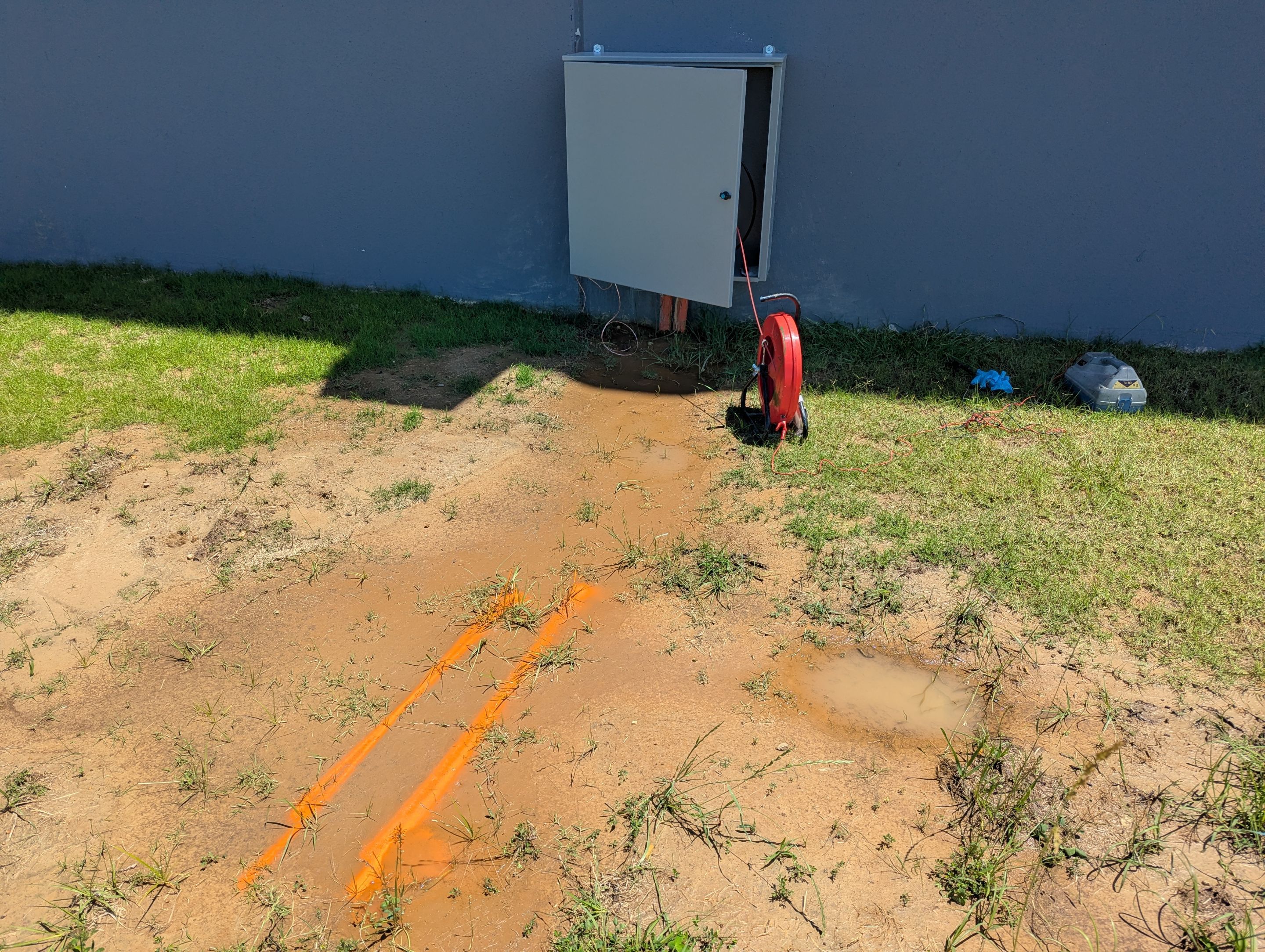 Utility Locate for parking lot install / expansion by Alsip Locating Service, LLC