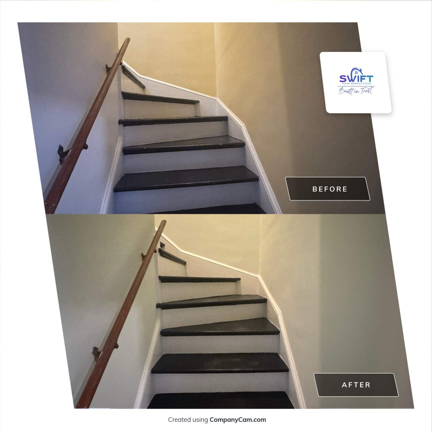 Interior Painting and Staircase Refinishing for Decatur Home by Swift Home Renovations