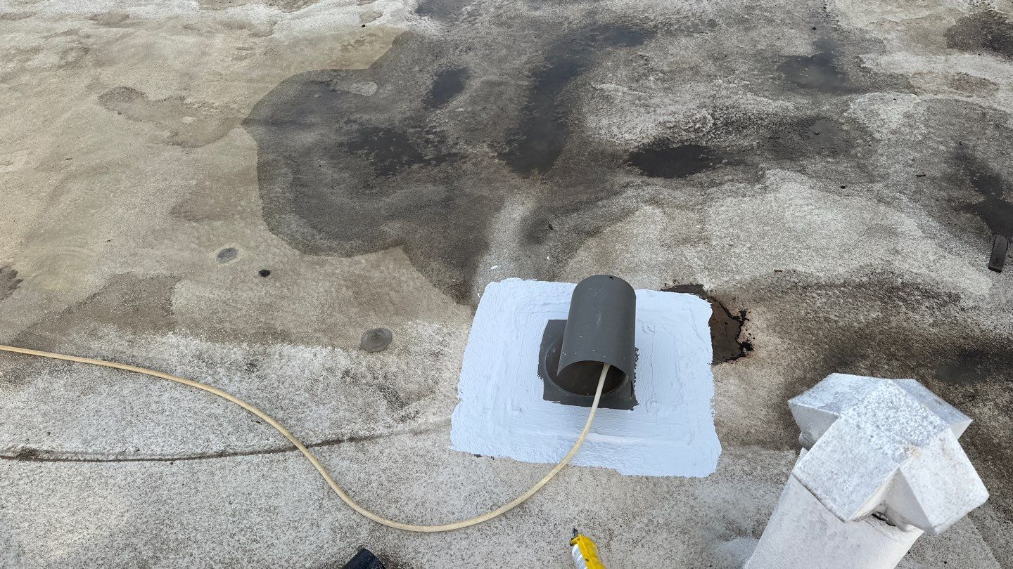 Foam Refurbish using Conklin Benchmark/PUMA XL coatings and spray foam by Straight Edge Roofing Inc