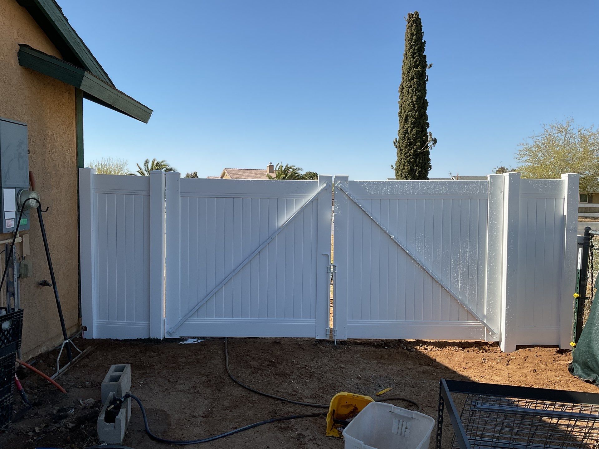 Fence Installation using Ranch Style Vinyl by Fence Guys Inc.