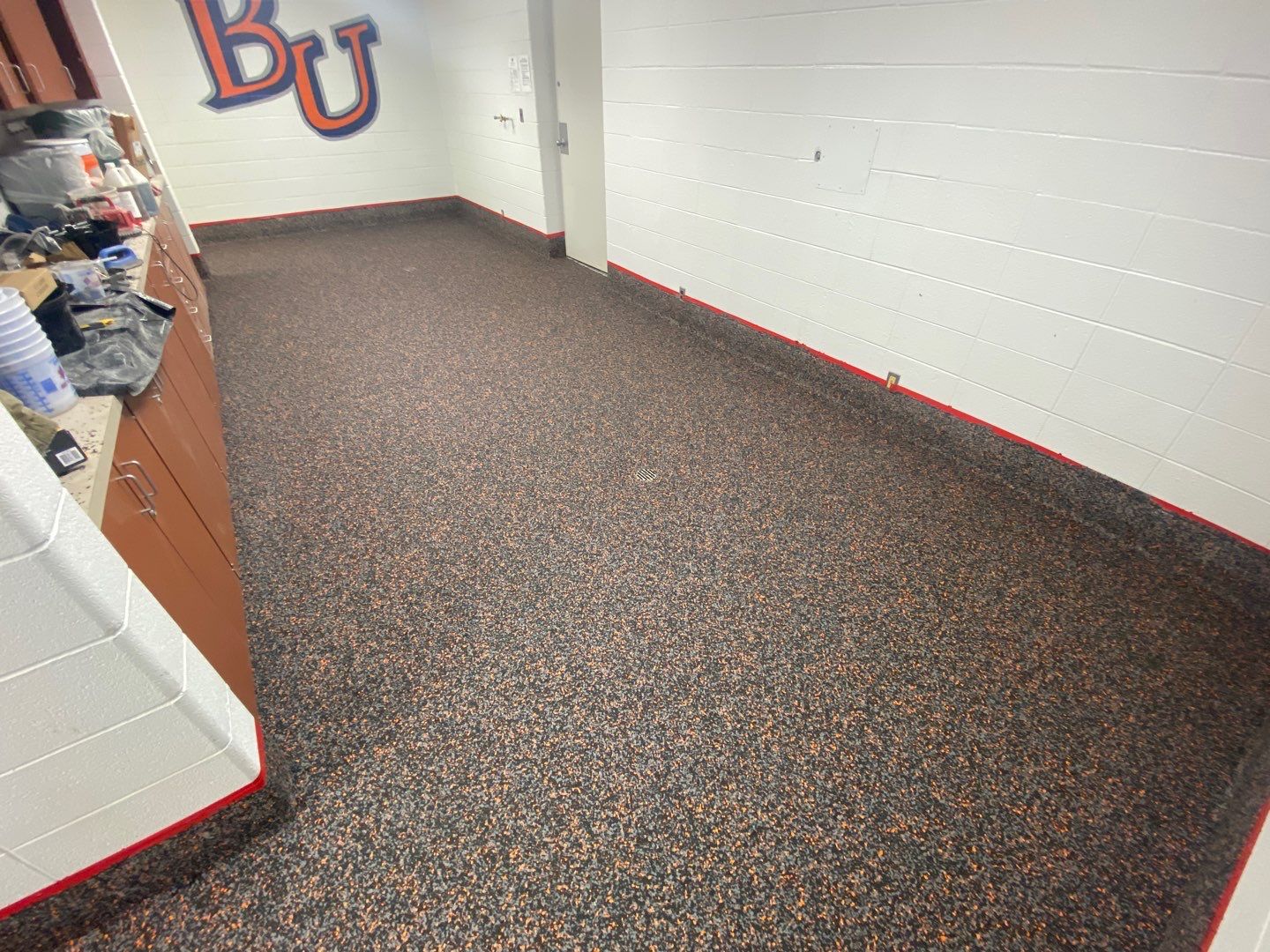 Locker Room using Custom Color by Select Painting, Coatings & Garage Cabinets