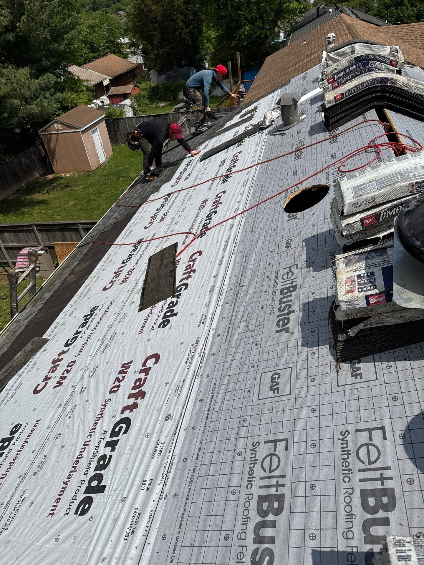 Residential Roofing Installation using GAF HDZ SHINGLES by La Bendicion Contruction Llc